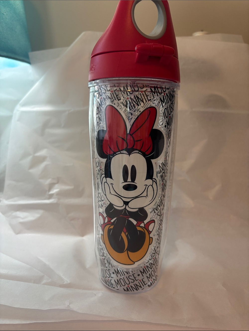 Disney Tervis Minnie Mouse Clear Tumbler with Red Lid and Bow
